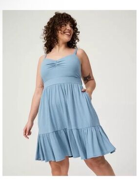 Torrid Blue Mini Tie Back Sleeveless Dress Sz 1 NWT